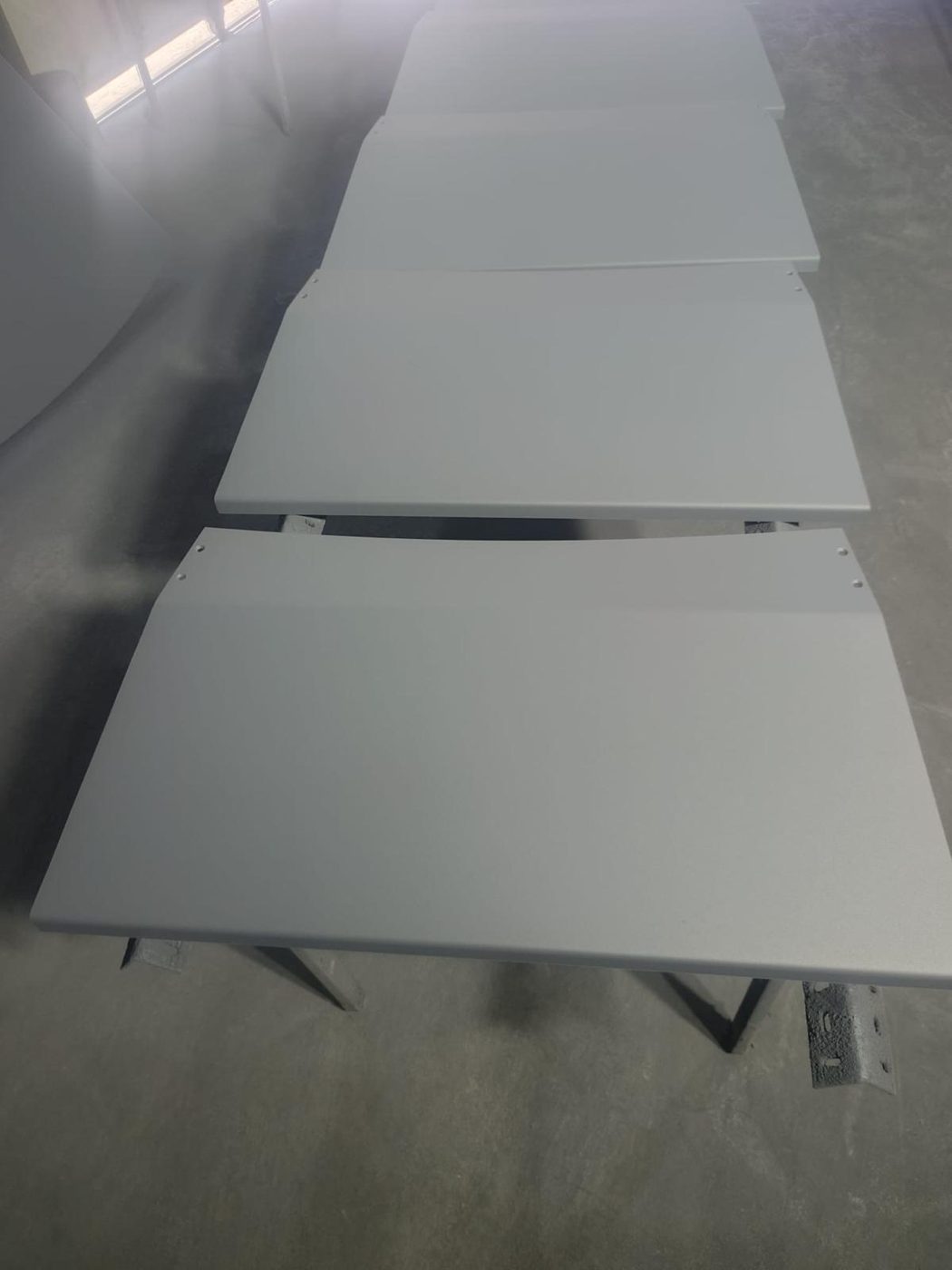 Finished platform parts lined up one by one